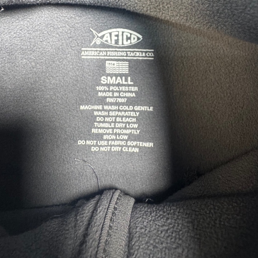 AFTCO AFTECH Mens Small Charcoal Heather Grey 1/4 Zip Pullover Fishing Top - Picture 6 of 6